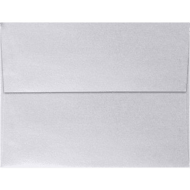 LUXPaper A4 Invitation Envelopes, 4 1/4 x 6 1/4, 80 lb. Silver Metallic, 50 Pack