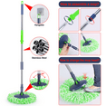 thumbnail image 3 of MYSPRI Spin Mop and Bucket with Wringer Set for Home Floor Cleaning, Separate Clean and Dirty Water System, 5 Reusable Microfiber Mop Pads - Green, 3 of 8