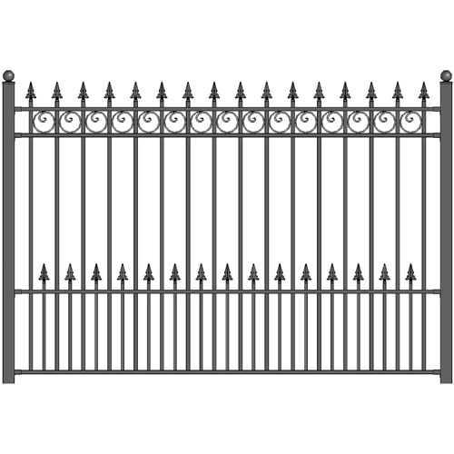 Aleko 8' x 5' Iron Driveway Fence, Prague by Overstock
