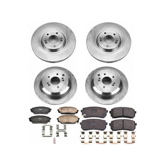Front and Rear Brake Pad and Rotor Kit - Compatible with 2007 - 2012 Hyundai Veracruz - Power Stop