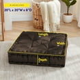 thumbnail image 6 of 20"x20" Oversized Square Tufted Floor Pillow in Faux Velvet Fabric - Single, Brown, 6 of 6