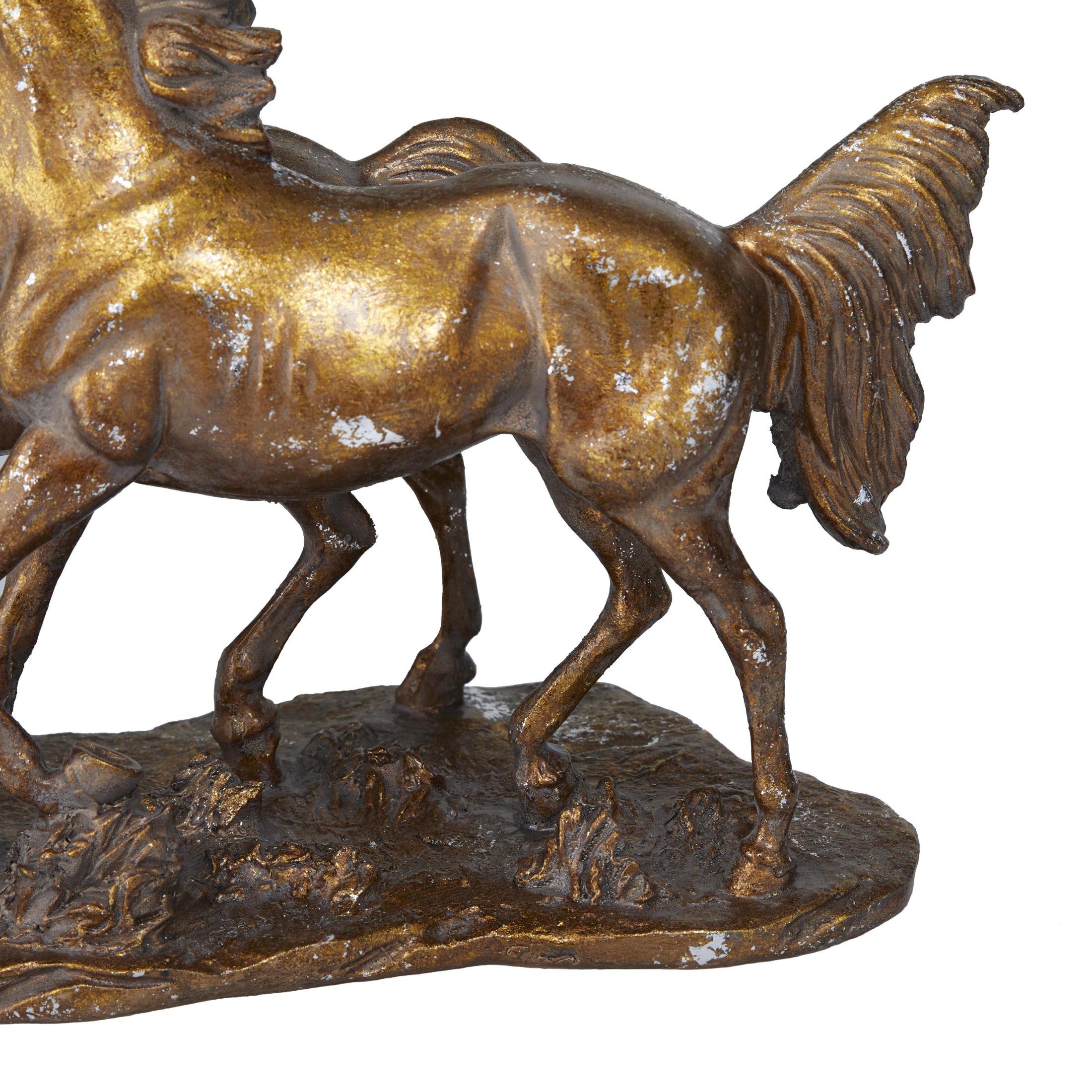 14" x 11" Bronze Polystone Horse Sculpture, by DecMode
