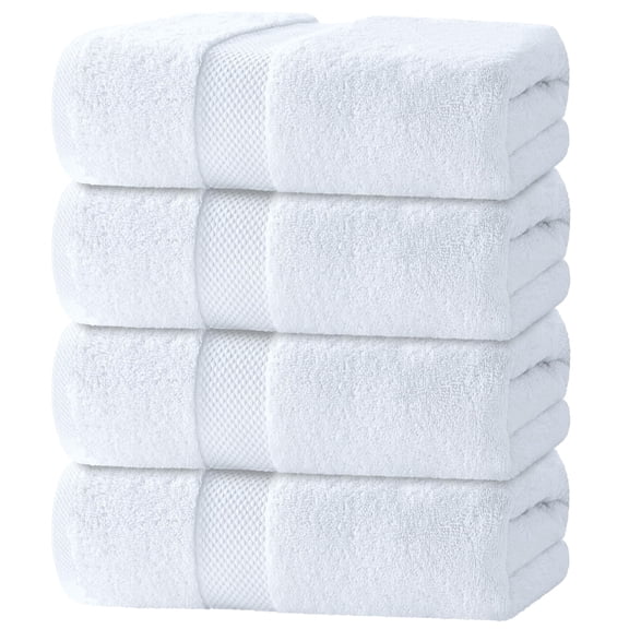 Luxury Cotton Bath Towels Large | Hotel Bathroom Towel | 27x54 | 4 Pack | Black