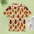 thumbnail image 4 of Autumn Harvest Maple Leaves Thanksgiving Women's Short Sleeve Tops Casual Blouses T Shirt, 4 of 6
