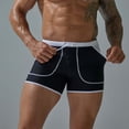 thumbnail image 6 of Quick-Drying Swim Trunks for Men with Pockets and Drawstring Board Shorts Mens Casual Color Block Stretchy Slim Low Waisted Swimming Bathing Suits, 6 of 6