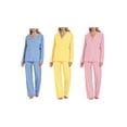 thumbnail image 4 of Michellecmm Women 2 Piece Pajamas Set Striped Print Long Sleeves Shirt and Elastic Pants for Loungewear Soft Sleepwear, 4 of 4
