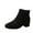 Black, variant on Fesfesfes Womens Boots Large Size Solid Color Flannelette Mid-calf Boots Non-slip Boots With Thick Heels 6.5(38)
