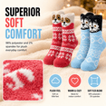 thumbnail image 3 of Girls Micro Cozy Socks, 2 Pack with Playful Ears and Soft Plush Fabric, RED, M/L, 3 of 8