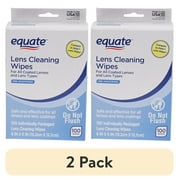 (2 pack) Equate Pre-Moistened Lens Cleaning Wipes, 100 Count
