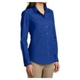 thumbnail image 4 of Womens Long Sleeve Carefree Poplin Uniforms Dress Cotton/Polyester Shirt True Royal 2X-Large, 4 of 6
