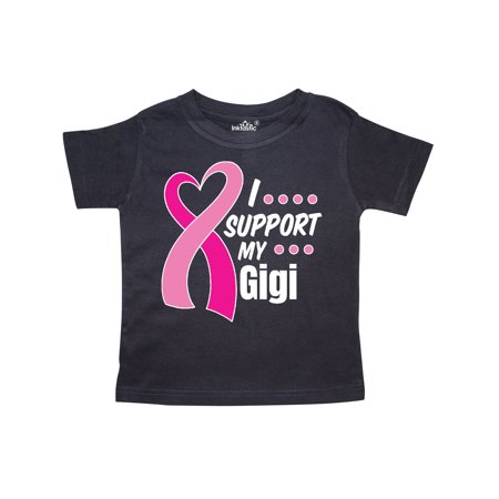 

Inktastic Breast Cancer Awareness I Support My Gigi with Pink Ribbon Gift Toddler Boy or Toddler Girl T-Shirt