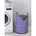 thumbnail image 3 of Romantic Laundry Bag, Retro Blossom Petals Mini Aster and Daisy Flowers Meadow Rural Flourish, Basket with Handles Drawstring Closure for Laundromats, 13" x 19", Blue Violet and White, by Ambesonne, 3 of 4
