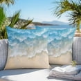 thumbnail image 2 of Outdoor Waterproof Pillow Covers Pack of 2, Abstract Gradient Beach Blue Water Ripple Scenery Decorative Throw Pillowcases Cushion Covers for Garden Patio Tent Sofa Couch, 26x26 inch, 2 of 8