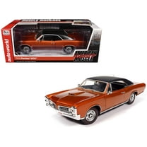 1966 Pontiac GTO Copper Blaze Metallic with Black Vinyl Top 1/18 Diecast Model Car by Auto World
