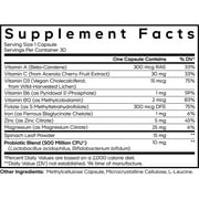 Codeage Teen Multivitamin - Vitamins A, C, D3, B6, B12, Folate, Zinc, Magnesium, Iron, Probiotics, Fermented Spinach - Multivitamins for Teenage Boys and Girls - Non-GMO, Gluten-Free - 30 Capsules
