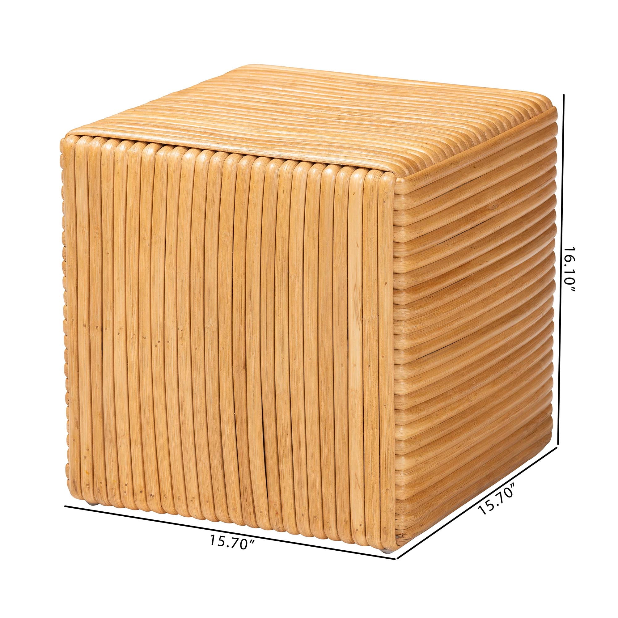 bali & pari Karina Boho Footstool, Light Honey