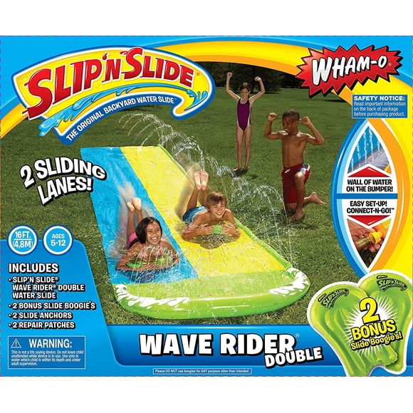 Wham-O Slip N Slide Wave Rider Doble con 2 Slide Boogies Wham-O Wham-O