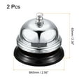 thumbnail image 2 of Uxcell Desk Bell, 65mm(2.56") Dinner Bell for Restaurants Hotel, Service Bell, Silver, 2 of 5