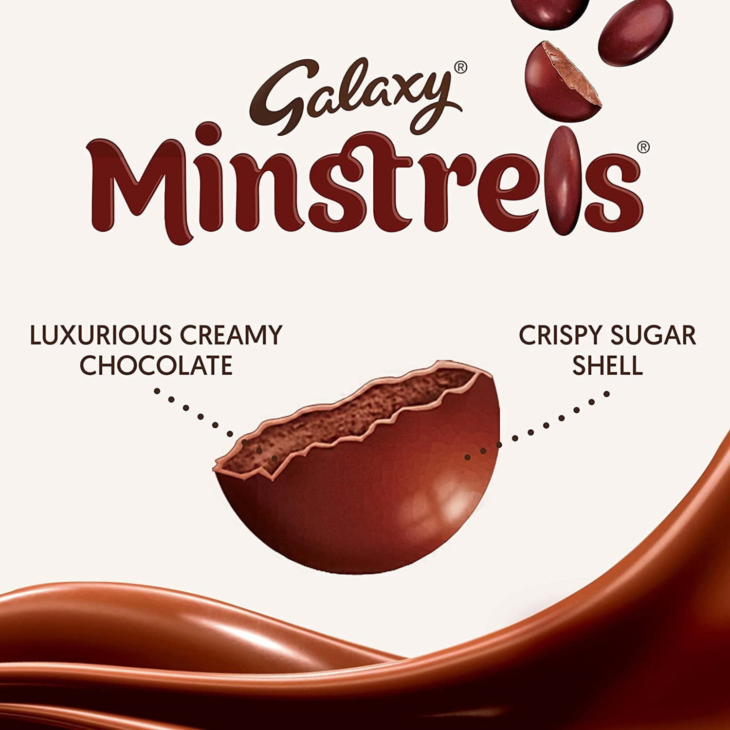 Galaxy Minstrels Creamy Chocolate 42g (Pack of 6)