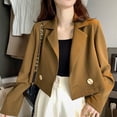thumbnail image 4 of Abrigo de mujer Traje casual de manga larga Chaqueta de solapa abierta frontal para niña Abrigo suelto, L kenally AP001481-03B, 4 of 6