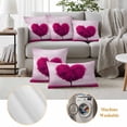 thumbnail image 6 of Valentine's Day Pillow Covers 2 Pack Romantic Spring Pink Maple Leaf Love Heart Tree Pink Pillowcase Waterproof Outdoor Throw Pillow Cover for Patio Garden Square Cushion 26”x26”, 6 of 9