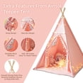 thumbnail image 2 of Carpa tipo tipi RONGFA para niños con alfombrilla, luces en forma de estrella y funda de transporte, 2 of 7