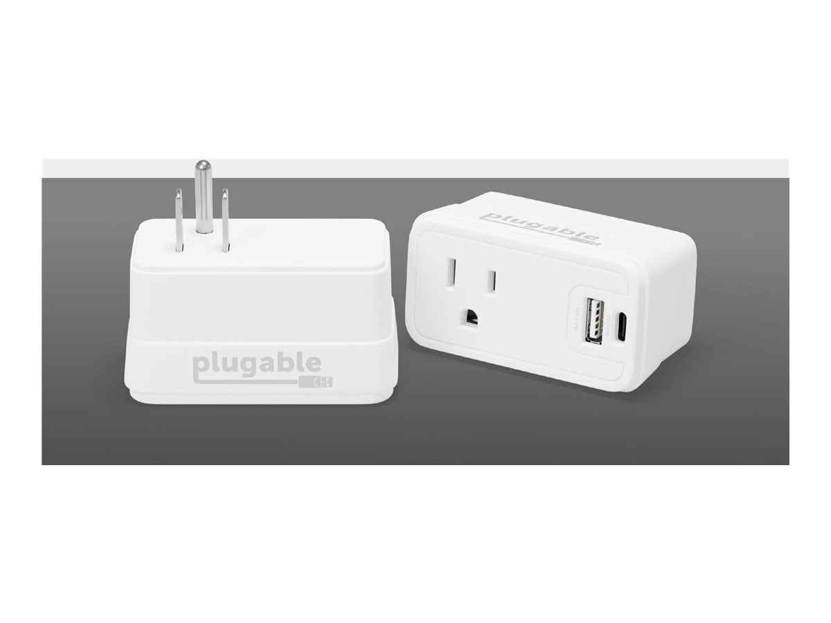 Plugable Wall Outlet Extender with 1x USB-C and 1x USB, 32W USB C Charger Block