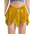 thumbnail image 3 of zdhoor Kids Girls Jazz Dance Outfits Sequin Crop Top Skirts Activewear Gold 12, 3 of 5