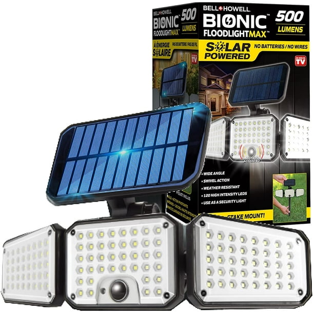 Vijandig verklaren Geldschieter Bell and Howell Bionic Floodlight Max, Solar LED Light, Motion Activated -  Walmart.com