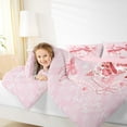 thumbnail image 4 of jejeloiu Kawaii Bowknot Ribbon Queen Comforter Set,Pink Cute Flower Bedding Comforter Set For Girls Teens Reversible 3 Pieces, 4 of 8
