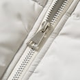 thumbnail image 6 of Womens Coats Zippered Stand-Up Collar Parkas Solid Color Double Pocket Long Sleeve Casual Outwear,Coats for Women Beige M, 6 of 6