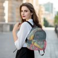 thumbnail image 6 of JIALIOU Mini Backpack Purse for Women Quilted Casual Daypack Small Travel Shoulder Bag, Gray Cat Hiding under Blanket, 6 of 7