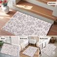 thumbnail image 6 of Farmhouse Flower Large Area Rugs for Bedroom Living Room, Soft Non Slip Carpet Bedside Rug, Botanical Vintage Purple Leaf Plant Rectangular Floor Cover Kitchen Accent Rug 2'x3' for Dining Room/Office, 6 of 9