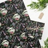 All Black Star Wars Floral Wrapping Paper - Star Wars Wrapping Paper- Gift