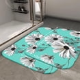 thumbnail image 5 of 1pc Black and White Daisy Flowers Absorbent Non-Slip Bathroom Thickened Flannel Rug Decor,Soft,Quick Drying,Suitable For Indoor/outdoor Use,Bathrooms,Bedrooms,Kitchens,Terrace,Laundry Rooms,16"x24", 5 of 9