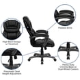 thumbnail image 4 of Pemberly Row High Back Office Chair with Leather Padded Loop Arms, 4 of 9
