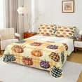 thumbnail image 1 of Erosebridal Ensemble Chic de Draps d'Automne à Citrouilles Format Grand, Ensembles de Literie Fruits de Récolte Format Grand, Draps Imprimés à Carreaux d'Automne Grand, Décor Léger pour Chambre, 4 Pcs, 1 of 7