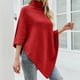 thumbnail image 4 of Moda mujer Otoño Invierno sólido chal botón capa solapa-cuello tejer abrigo Tops Fridja nalpqowj63741, 4 of 6