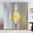 thumbnail image 3 of Blackout Rod Pocket Curtains, Mid Century Boho Geometric Minimalist Sun Arch Modern Print, Kids Window Drapes Do Not Fade Pattern Clear for Living Room Bedroom Kitchen Dining Room-W84xL84in, 3 of 5