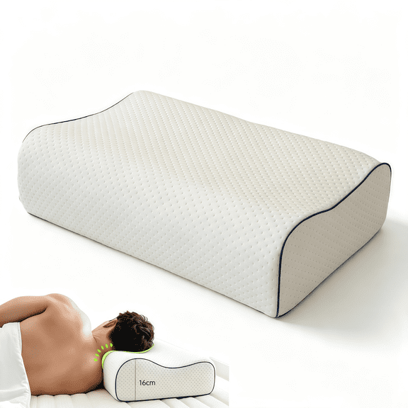 GEEKLiYun High-end Slow-rebound memory foam pillow with dual-height ergonomic design; relieves neck pain; ideal for side and back sleepers, as well as fitness enthusiasts.