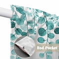 thumbnail image 4 of Swag Valance Curtains for Windows, Turquoise Eucalyptus Leaves Light Filtering Kitchen Curtains with Rod Pocket, Watercolor Floral Leaf Window Treatment Valances for Living Room, 28x36 - 2 PCS, 4 of 9