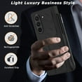 thumbnail image 5 of Credit Card Case Compatible Samsung Galaxy Z Fold 5 Case with Screen Protector & S Pen Holder,Rugged Non-Slip Leather Z fold 5 Cover Hinge Protection Case for Galaxy Fold 5 Cases Kickstand Black, 5 of 11