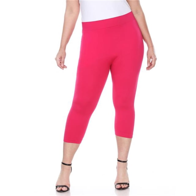 Plus Size Super Soft Capri Leggings, Fuchsia - One Size