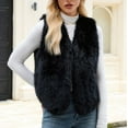 thumbnail image 7 of Ashirexll Womens Vests Outerwear, Fleece Vest Women, Warm Faux Fur Sleeveless Coat With V Neck For Winter Solid Color Outerwear, 7 of 7