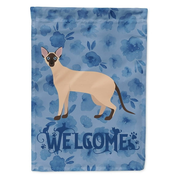 Carolines Treasures CK4861CHF Colorpoint Shorthair 2 Cat Welcome Flag Canvas House Size Large multicolor