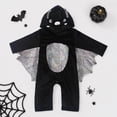 thumbnail image 6 of Gaexia My First Halloween Outfit Baby Boys Girls Velvet Bat Hooded Romper Jumpsuit Cute Holiday Dress Up Clothing For Toddler, 6 of 6