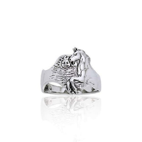 Wild Horses 925 Sterling Silver Ring Fine Spirit Animal Totem Nature Jewelry