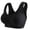 Black, variant on Jamicy Women's Sports Bra Solid Color Comfortable Push Up Lift Bra Support Front Closure Breathable Bodysuit Highly Elastic