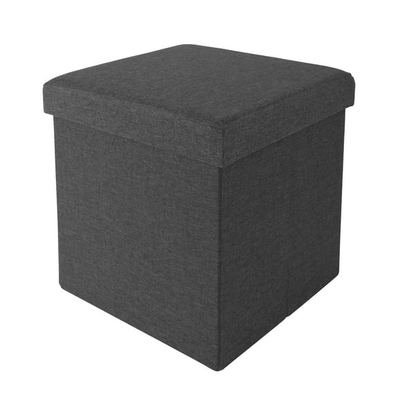 Foldable Storage Ottoman, Charcoal Gray by Seville Classics