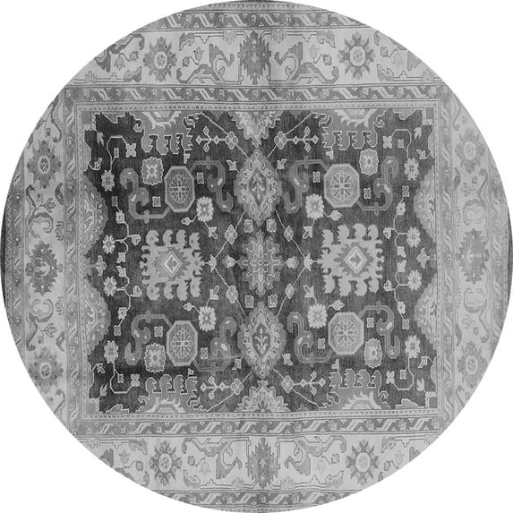 Ahgly Company Indoor Round Oriental Gray Traditional Area Rugs, 3' Round